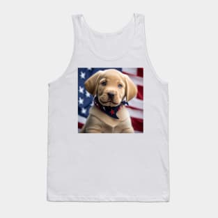 Patriotic Yellow Lab Puppy Tank Top